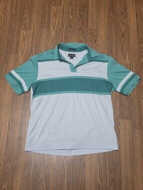 Arnold Palmer Mens M Vintage Golf Polo Shirt Striped Colorblock Pocket Retro B5
